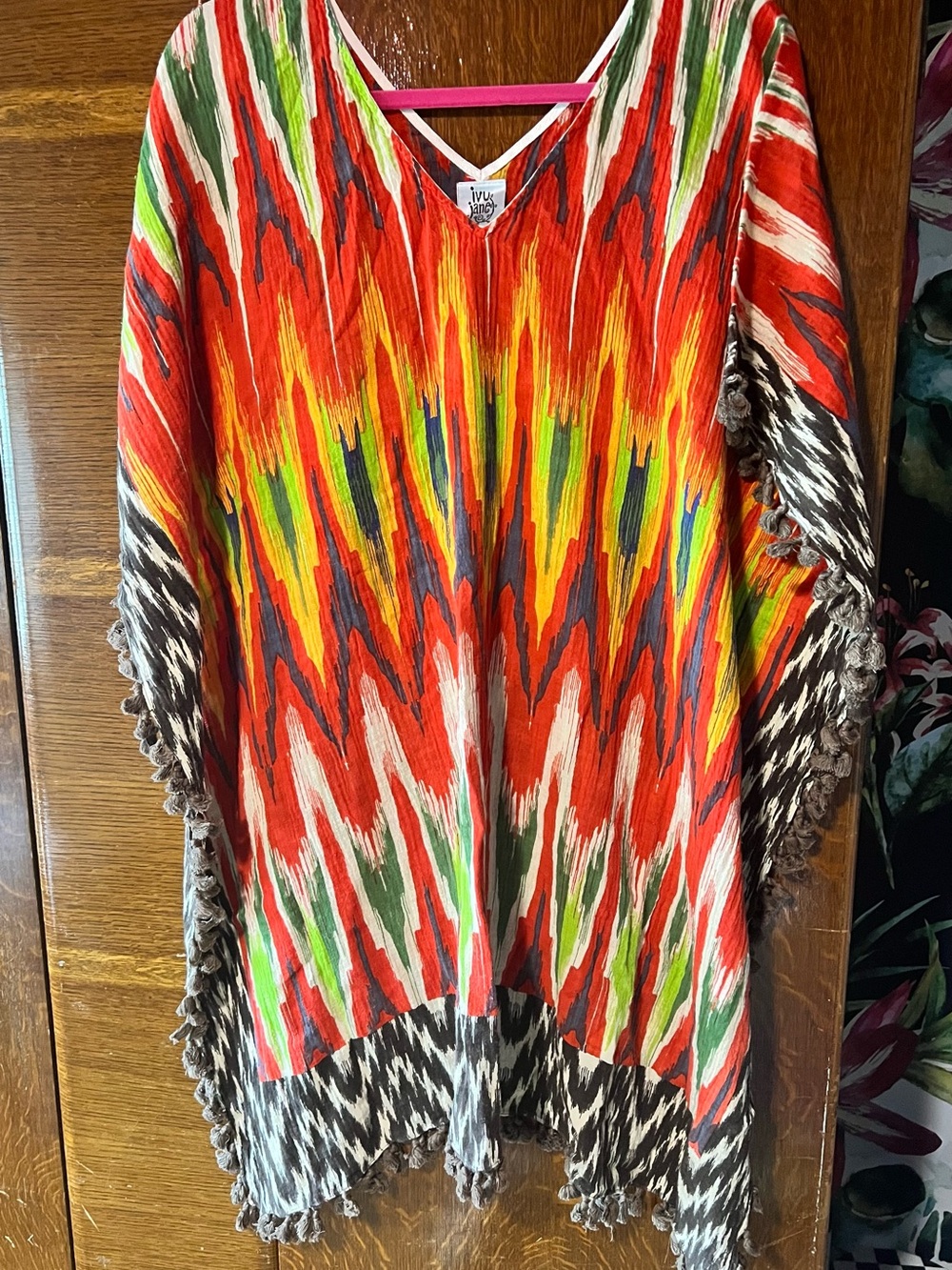 Ivy Jane Vibrant Multicolor Fringe Poncho